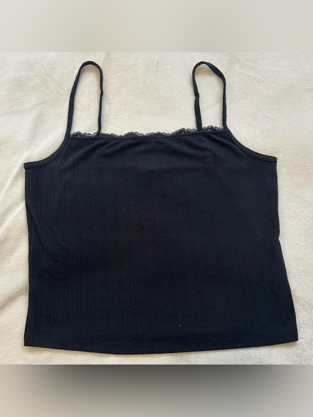 Abercrombie Black Lounge Pointelle Tank